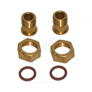 Комплект присоединительный латунь для счётчика воды Ду 15 G3/4"х1/2" L=36мм ВР/НР Цветлит ZW50102 .