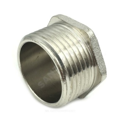 Заглушка латунь никель Ду 32 (1 1/4") НР