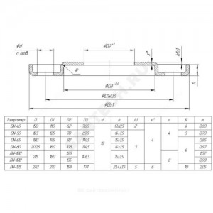 Фланец сталь расточенный Ду 50 (Dвн 78мм) Ру16 для ПЭ труб Дн 63 LD