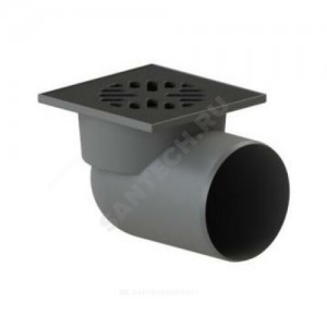 Трап нерегулируемый с механическим "сухим" затвором Дн 110 с чугунной решёткой 150х150мм вертикальный выпуск Татполимер ТП-105.110-150HPMs