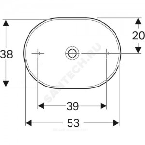 Умывальник мебельный VariForm 55 без отверстия п/смес белый Geberit 500.774.01.2