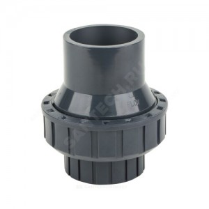 Клапан ПВХ серый под клеевое соед обратный Дн 25 Ру10 напорный Aquaviva