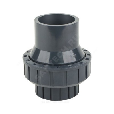 Клапан ПВХ серый под клеевое соед обратный Дн 25 Ру10 напорный Aquaviva