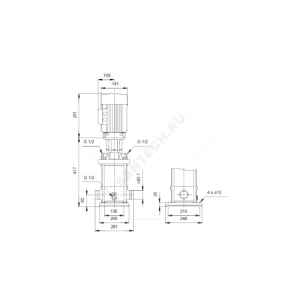 Насос многоступенчатый вертикальный CRT 8-3 A-P-A-E-AUUE PN25 3х220-240/380-415В/50 Гц Grundfos 96108241