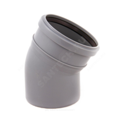 Отвод PP-H серый Дн 50х30гр б/нап в/к Политэк 100530