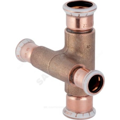 Крестовина медь с уступом Дн 15х15 пресс Mapress Geberit 61504