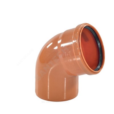 Отвод PP-B коричневый Дн 110х67гр б/нап в/к VALFEX 30107110