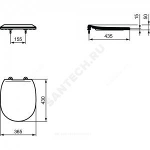 Сиденье для унитаза Connect дюропласт Ideal Standard E772301