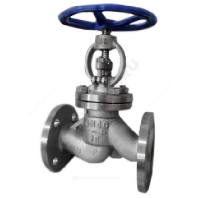 Клапан запорный нерж 15нж65нж Ду 32 Ру16 фл Китай