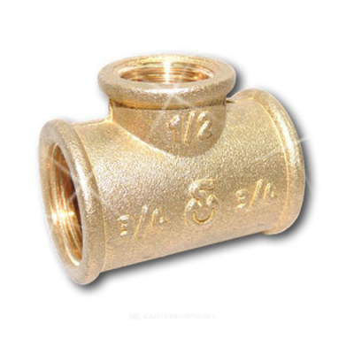 Тройник латунь переходной Ду 25х20х25 (1"х3/4"х1") ВР/ВР Цветлит ZW50090