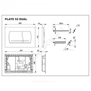 Кнопка для инсталляции PL52 B хром глянцевый Roca 8901150B1
