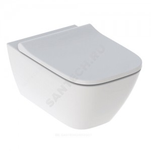 Комплект 4 в 1 Smyle Square унитаз подвесной + инсталляция + кнопка смыва + сиденье 2/реж Soft close Geberit 500.300.21.S