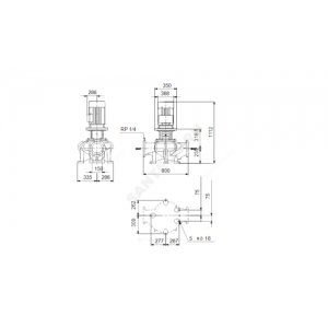 Насос ин-лайн с сухим ротором TP 150-260/4-A-F-A-BQQE PN16 3х380-420/660-725В/50 Гц Grundfos 96306153