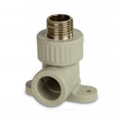 Угольник PP-R комбинированный серый НР Дн 25х3/4" с креплением RTP (РосТурПласт) 15922