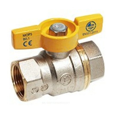 Кран шаровой латунь никель газ R731G Ду 25 ВР полнопроходной бабочка Giacomini R731GAX005