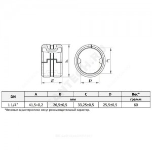 Ниппель 1 1/4" стальной для чугунных радиаторов ROZMAS