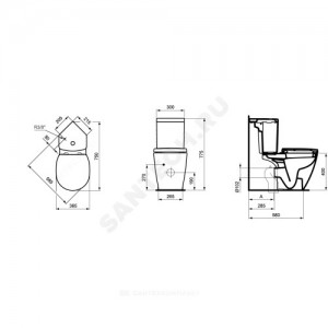 Унитаз без бачка CONNECT SPACE горизонт/выпуск без сиденья Ideal Standard E119501