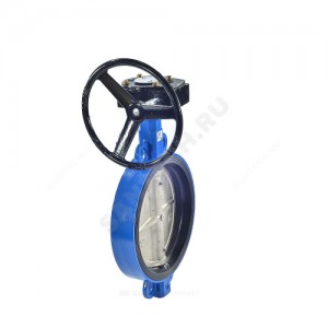 Затвор дисковый поворотный чугун Ду 200 Ру10/16 межфл с редуктором диск чугун манжета EPDM Китай