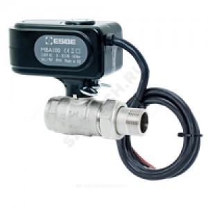 Кран шаровой латунь никель MBA124 Ду 20 Ру32 НР/ВР полнопроходной с эл/прив 220В Esbe 43100400