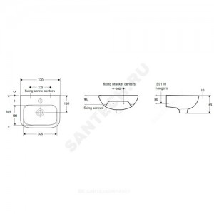 Умывальник подвесной CONTOUR 37 Ideal Standard S212201 .