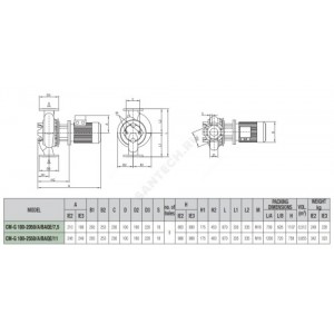 Насос ин-лайн с сухим ротором CM-G 100-1320/A/BAQE/4 PN16 3x400В/50 Гц DAB 1D6311G8D