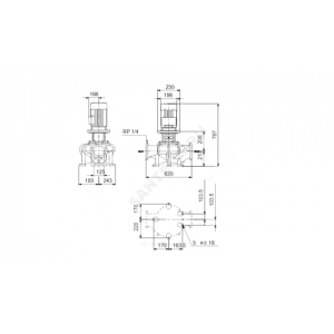 Насос ин-лайн с сухим ротором TP 125-60/4-A-F-B-BAQE PN16 3х380-415В/50 Гц Grundfos 98908164
