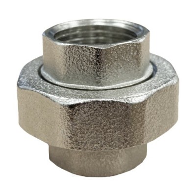 Соединитель латунь никель американка Ду 40 (1 1/2") прямой ВР/ВР Китай