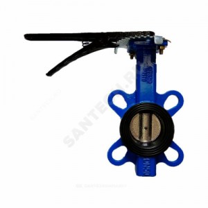 Затвор дисковый поворотный чугун Ду 150 Ру16 межфл с рукояткой диск чугун манжета EPDM Китай паллет