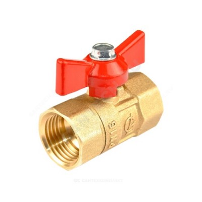 Кран шаровой латунь ПРАКТИК 130 Ду 20 Ру16 ВР бабочка аналог 11б27п1 ГАЛЛОП 103254