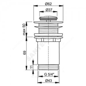 Клапан донный для умывальника латунь 1 1/4" хром слив "клик-клак", пробка D=37мм Alca Plast A394