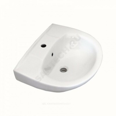 Умывальник подвесной Антей 55 УмОв2Ф с переливом Лобненский стройфарфор 10/1/5/1-76