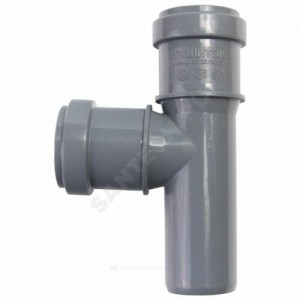 Тройник PP-H серый Дн 110х110х45гр б/нап в/к Политэк 201145