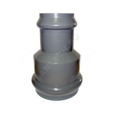 Муфта НПВХ серая SDR26 переходная Дн 225х160 Ру10 раструбная напорная в/к