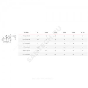 Кран шаровой латунь газ 11Б27фтМ Ду 25 Ру16 ВР/НР полнопроходной рычаг VALFEX VF.272.LR3.100