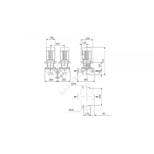Насос ин-лайн с сухим ротором TPD 65-210/2-A-F-B-BAQE PN16 сдвоенный 3х380-415В/50 Гц Grundfos 98742408