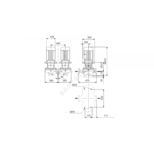 Насос ин-лайн с сухим ротором TPD 65-460/2-A-F-B-BAQE PN16 сдвоенный 3х380-415/660-690В/50 Гц Grundfos 96087596