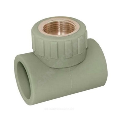 Тройник PP-R комбинированный серый ВР Дн 20х1/2" RTP (РосТурПласт) 10985