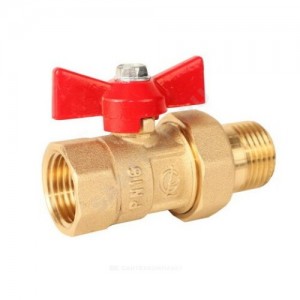 Кран шаровой латунь ПРАКТИК 132 Ду 15 Ру16 ВР/"американка" бабочка ГАЛЛОП 103260