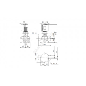 Насос ин-лайн с сухим ротором TPE 200-150/4 A-F-A-BQQE PN16 3х380-480В/50 Гц Grundfos 97927473