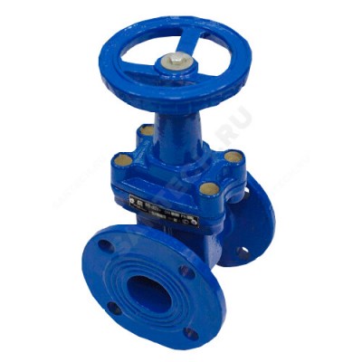 Задвижка чугун 30ч39р аналог МЗВ обрезиненный клин c гайкой Ду 600 Ру10 фл Промтревл