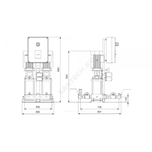 Установка повышения давления Hydro Multi-S 2 CR15-5 3x400 Grundfos 95922892