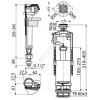 Арматура для бачка сливная/наливная нижнее подключение кнопка хром старт-стоп Alca Plast SA2000SK 3/8" CHROM