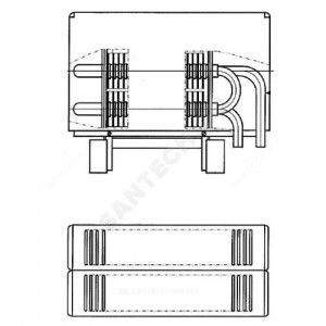 Конвектор напольный концевой "Стиль" КПНК 15 К (А08) 0.65кВт двухтр с т/клапаном (угл) Danfoss 013G4203 ниж/п резьба лев Сантехпром 6001825