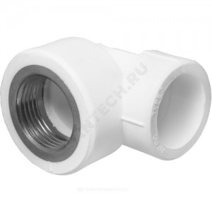 Угольник PP-R комбинированный белый ВР Дн 20х1/2" PRO VALFEX 10125020-PRO