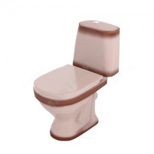 Унитаз-компакт Соната декор беж нижний подвод косой выпуск 1/реж полипропилен Santeri 1.P201.2.S07.00B.F