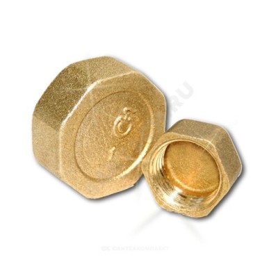 Заглушка латунь Ду 15 (1/2") с прокладкой ВР Цветлит ZW50024