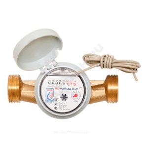 Счётчик г/в и х/в крыльчатый одноструйный Ду 25 Ру16 90С L=160мм резьба импульсный В/К ЭКО НОМ СВДГ25-001