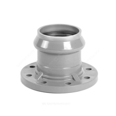 Патрубок НПВХ серый SDR26 Дн 225х200 Ру10 раструбный напорный фланец НПВХ 2181147