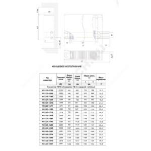 Конвектор настенный концевой Универсал ТБ КСК 20 ПАДП(Д) (малой глубины) 1.049кВт бок/п НР 3/4" ТЗПО