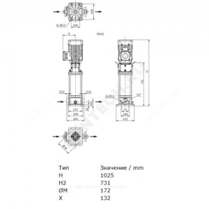Насос многоступенчатый вертикальный HELIX V 418-1/16/E/S/400-50 PN16 3х400В/50 Гц Wilo 4201397